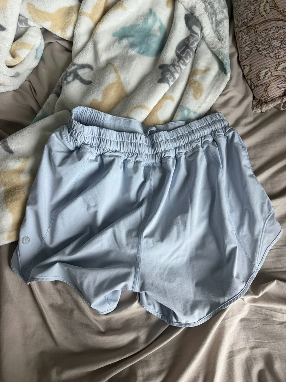 lululemon athletica light blue women's athletic shorts